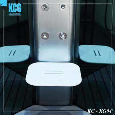 Ghế ngồi và mắt massage lưng của bồn xông góc KC - XG04