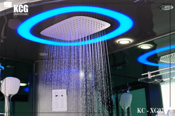Sen tắm trần cùng hệ thống đèn Led chiếu sáng của bồn xông hơi KC - XG02