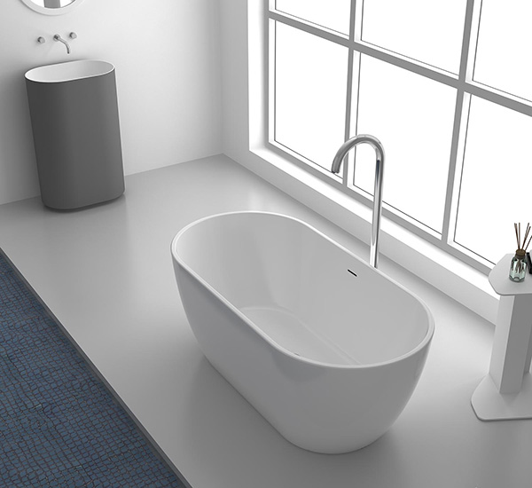 Màu sắc bồn tắm oval phải đồng bộ với màu các thiết bị khác trong phòng tắm